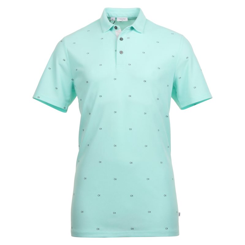 Calvin Klein Golf CK Monogram Shirt CKMS24882 Aqua 1