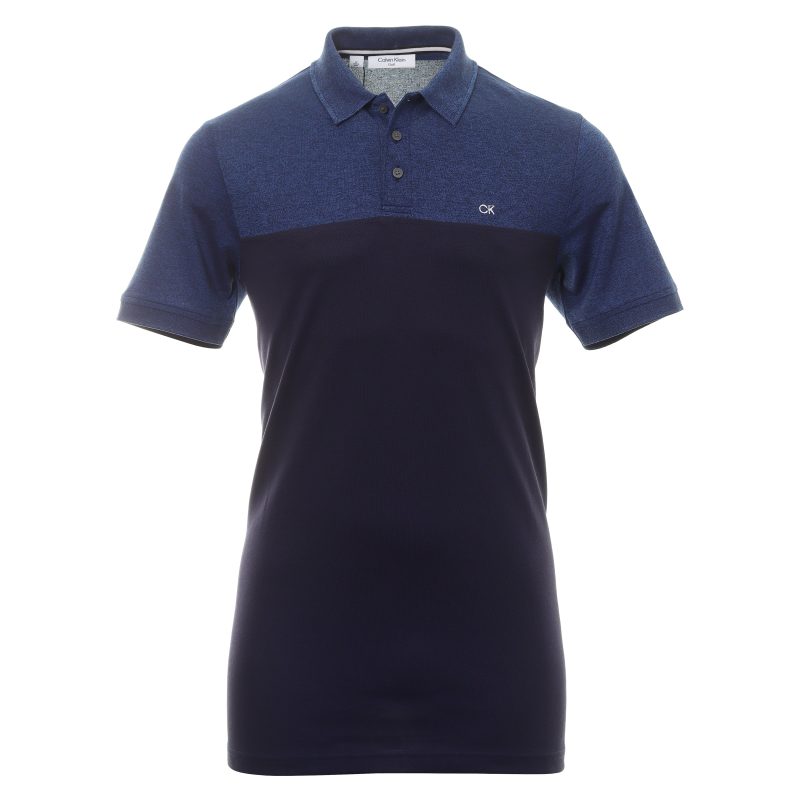 Calvin Klein Golf Colour Block Shirt C9690 Cobalt Marl Navy 1