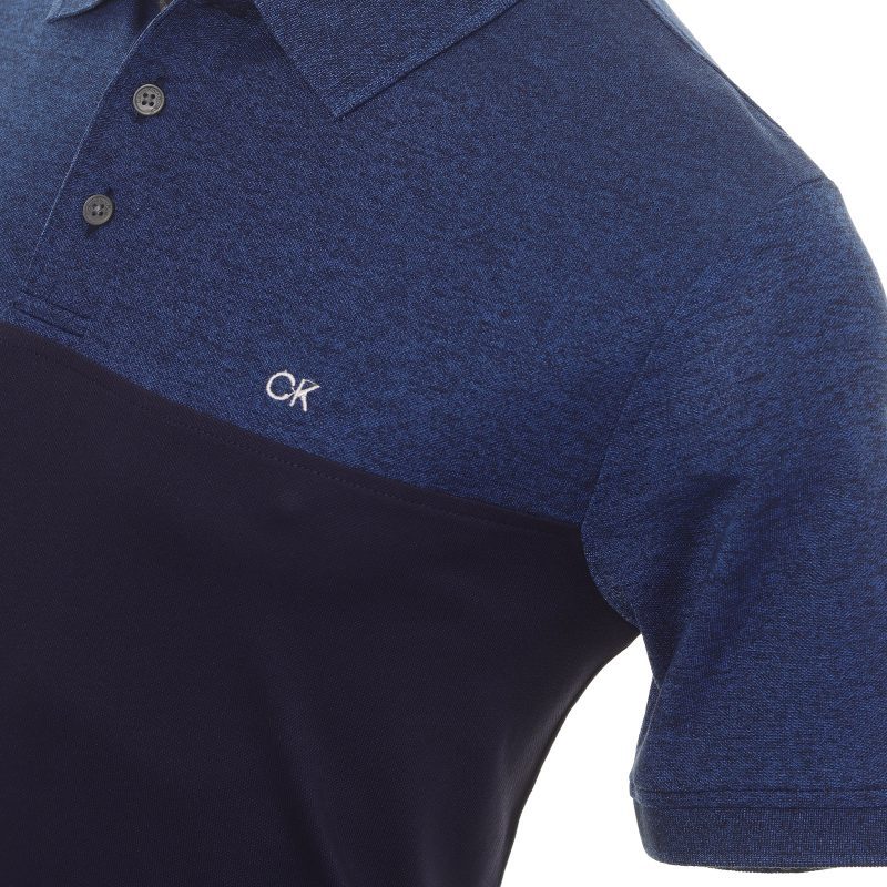 Calvin Klein Golf Colour Block Shirt C9690 Cobalt Marl Navy 3