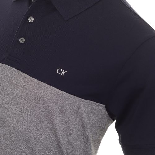 Calvin Klein Golf Colour Block Shirt C9690 Navy Silver Marl 3