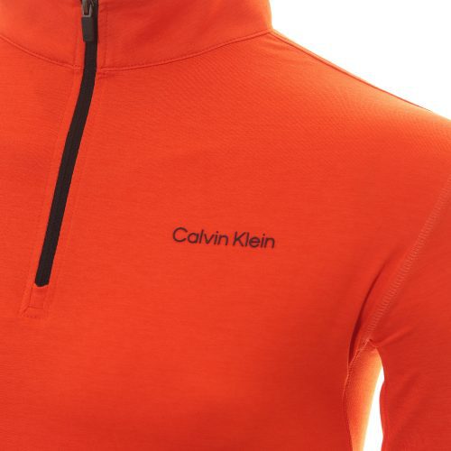 Calvin Klein Golf Newport 1 2 Zip C9924 Spicy Orange Marl 3