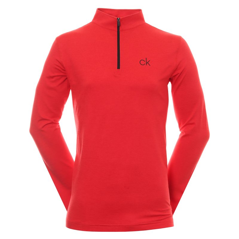 Calvin Klein Golf Newport Half Zip C9355 Powder Red Marl 1