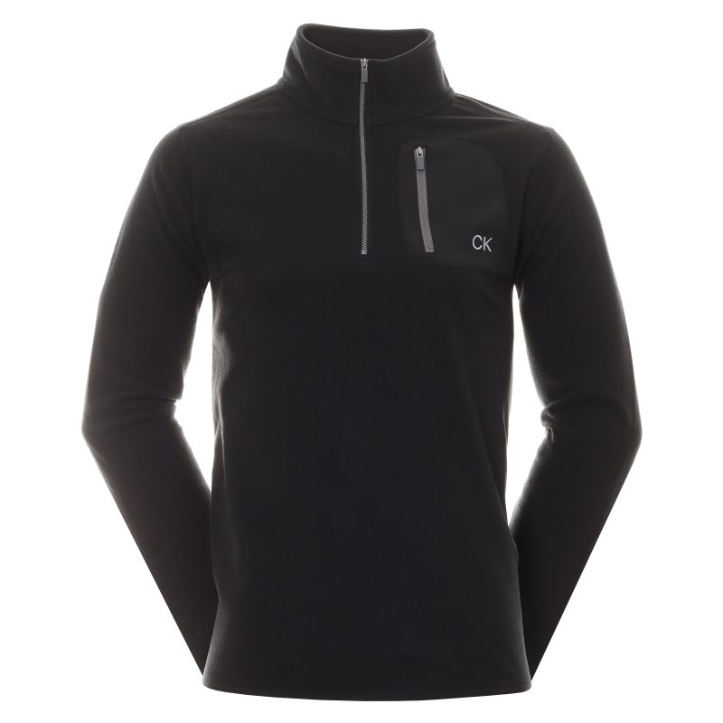 Calvin Klein Golf Planet Fleece 1 4 Zip C9688 Black 1