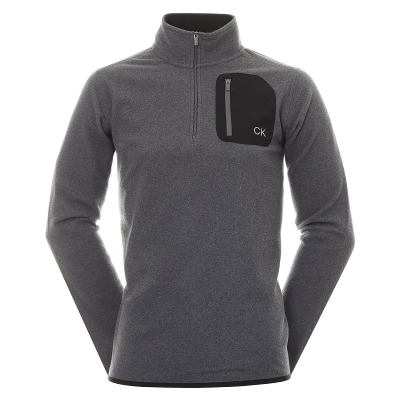 Calvin Klein Golf Planet Fleece 1 4 Zip C9688 Charcoal Marl 1