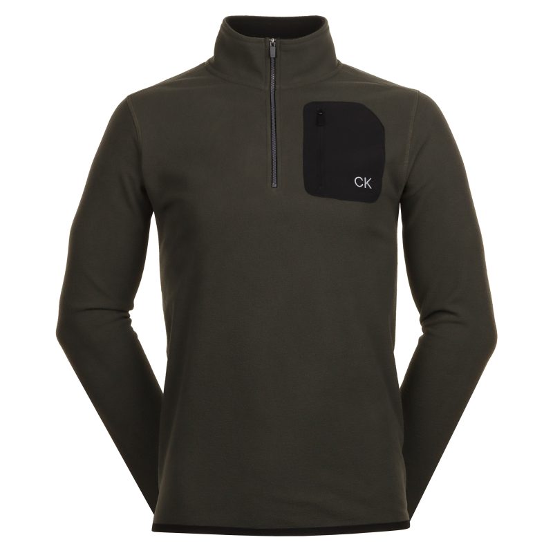 Calvin Klein Golf Planet Fleece 1 4 Zip C9688 Hunter Green 1