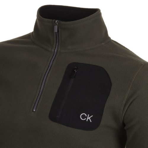 Calvin Klein Golf Planet Fleece 1 4 Zip C9688 Hunter Green 3