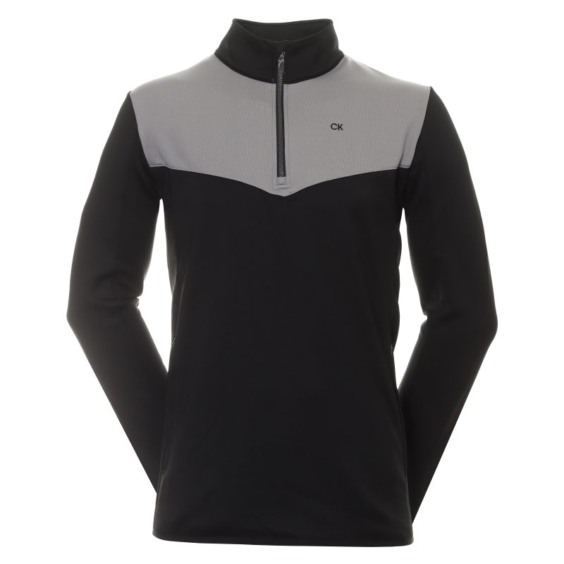 Calvin Klein Golf Traverse Half Zip C9778 Grey Black 1