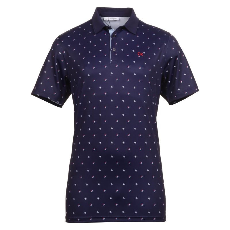 Calvin Klein Golf Treble Strike Print Shirt CKMS24883 Evening Blue 1