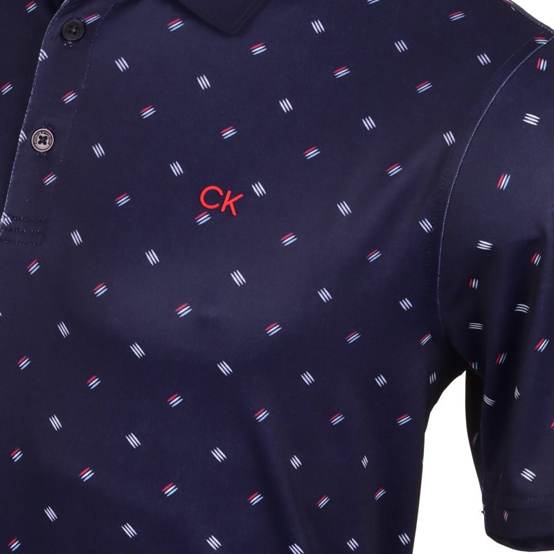 Calvin Klein Golf Treble Strike Print Shirt CKMS24883 Evening Blue 3