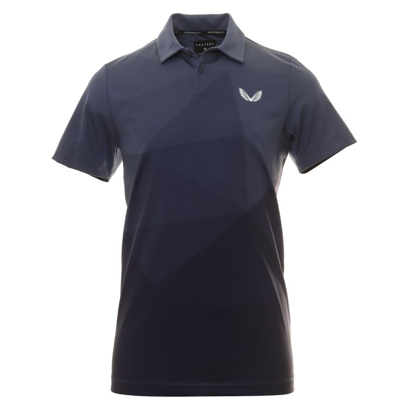 Castore Printed Golf Polo Shirt CMA30363 Navy 1