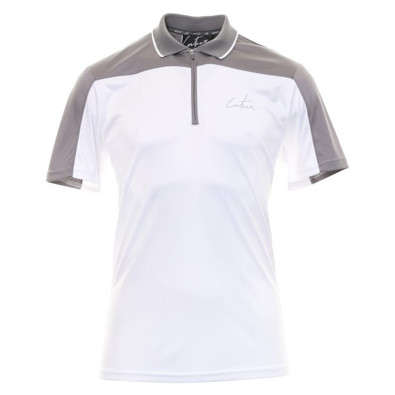 Couture Club Golf Panelled 1 4 Shirt TCCM1977 Grey White 1