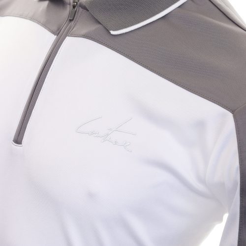 Couture Club Golf Panelled 1 4 Shirt TCCM1977 Grey White 3