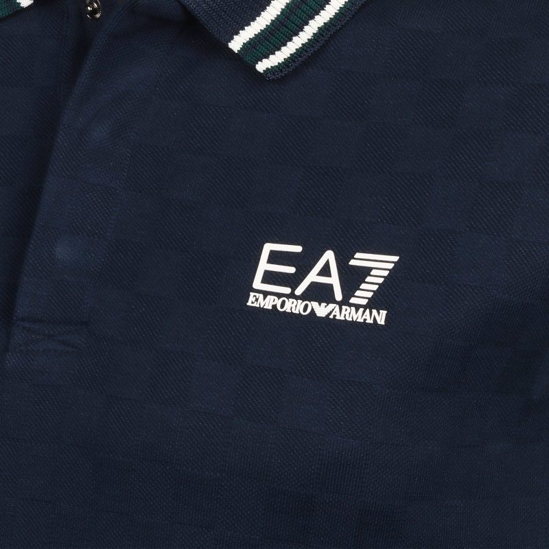 Emporio Armani EA7 Check Pique LS Polo Shirt PJZSZ 6DPF15 1562 3