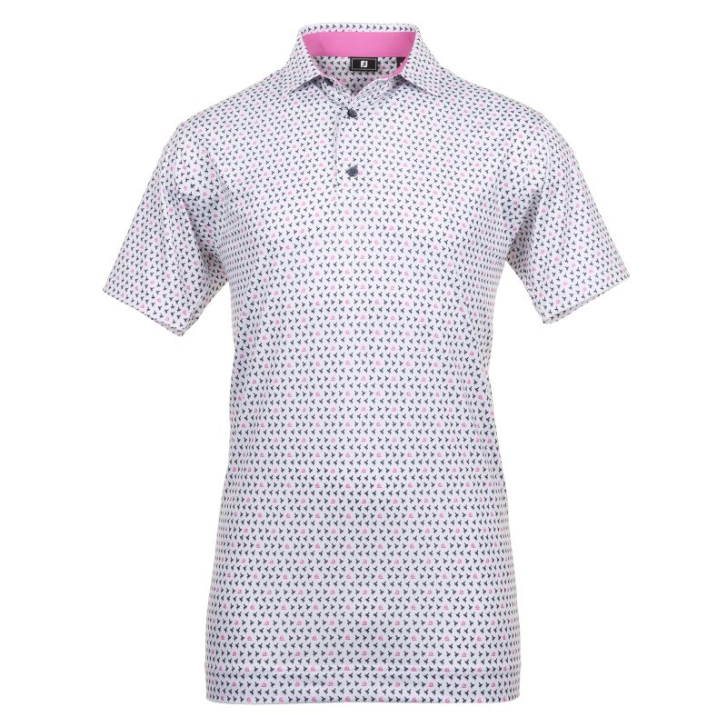 FootJoy Flying Wasp Print Lisle Golf Shirt 31935 1