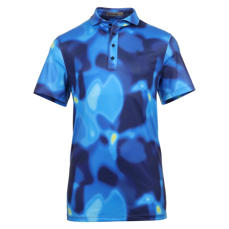 G FORE Bokeh Blur Tech Jersey Polo GMP000049 Blue Multi 1