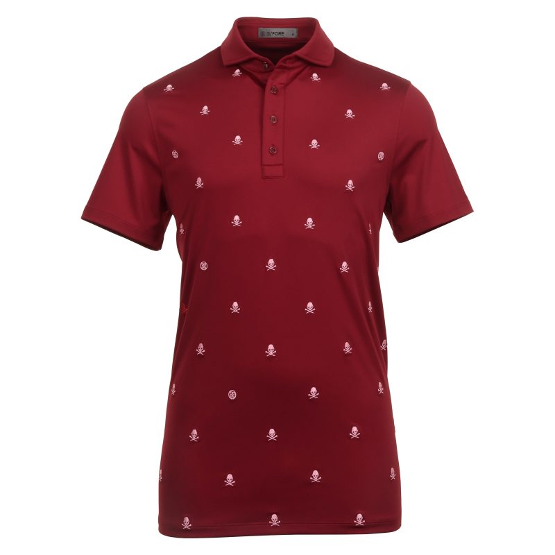 G FORE Embroidered Tech Jersey Polo GMP000008 Rhubarb 1