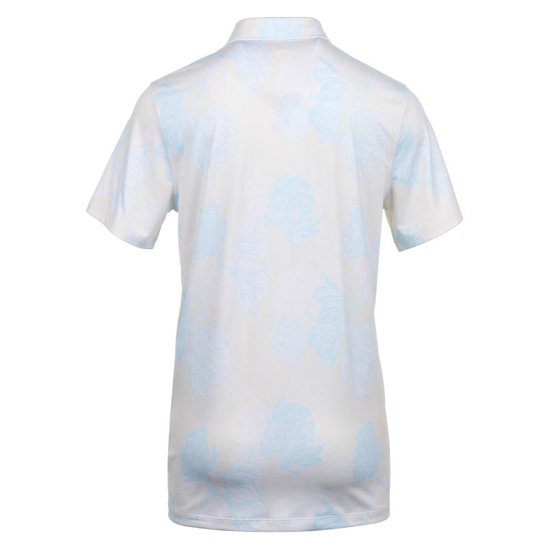 G FORE Stamped Floral Tech Jersey Polo GMP000051 Stone 2