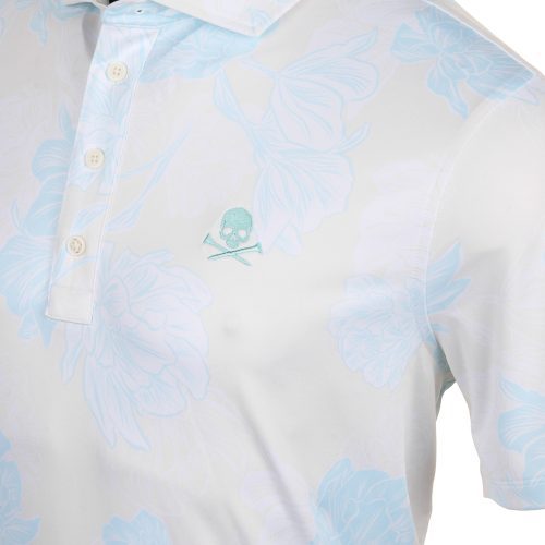 G FORE Stamped Floral Tech Jersey Polo GMP000051 Stone 3