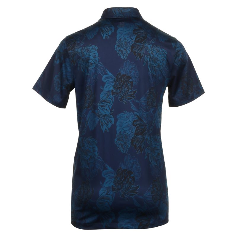 G FORE Stamped Floral Tech Jersey Polo GMP000051 Twilight 2