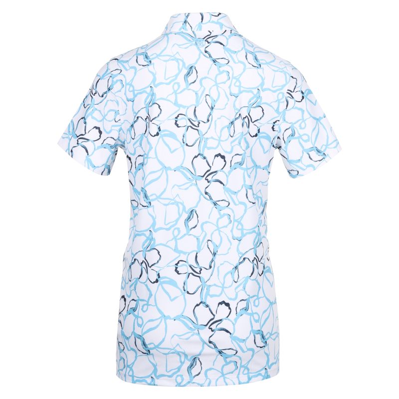 G FORE Watercolour Floral Tech Pique Polo GMP000047 Fountain 2