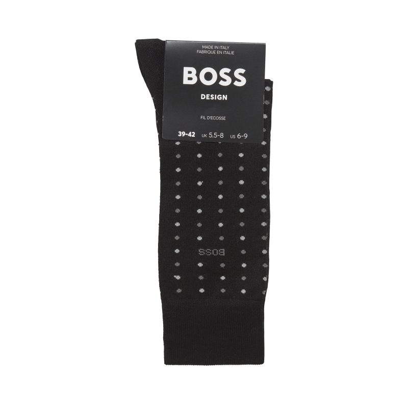 Hugo BOSS 2 Pair Mini Pattern Crew Socks 50473127 Black 001 2