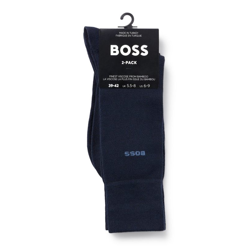 Hugo BOSS 2 Pair RS VI Bamboo Crew Socks 50491196 401 2