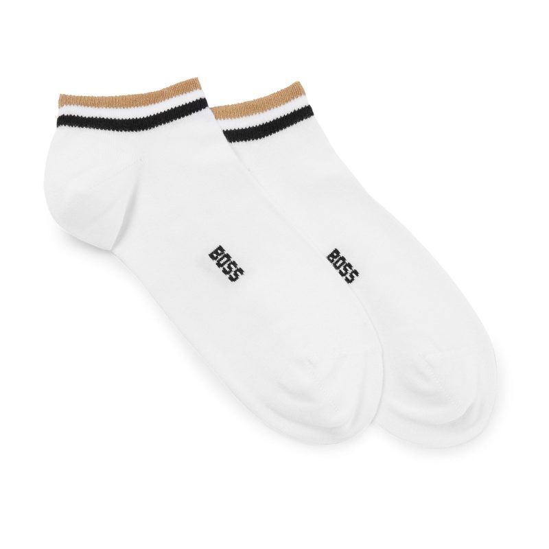 Hugo BOSS 2 Pair Signature Stripe Ankle Socks 50491192 100