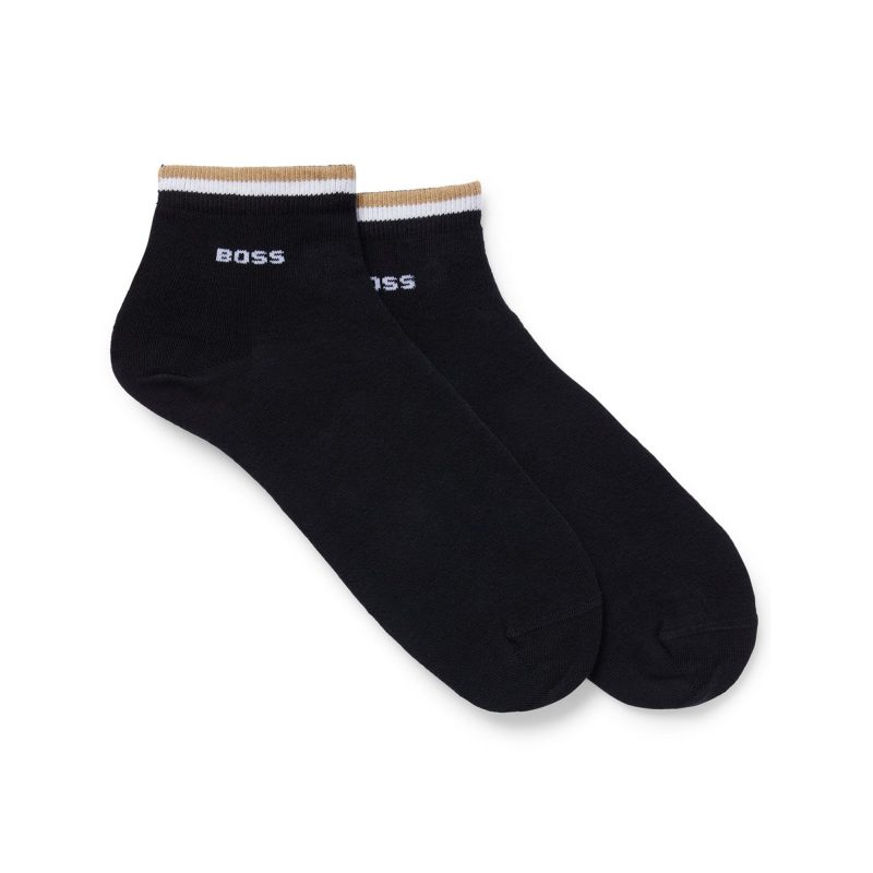 Hugo BOSS 2 Pair Signature Stripe Ankle Socks 50491195 001 1