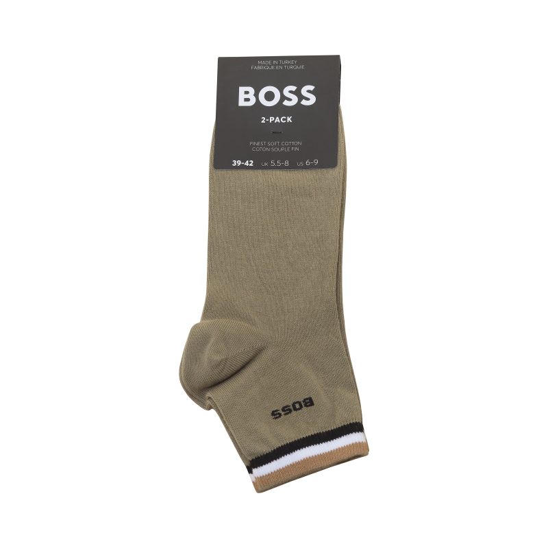 Hugo BOSS 2 Pair Signature Stripe Ankle Socks 50491195 336