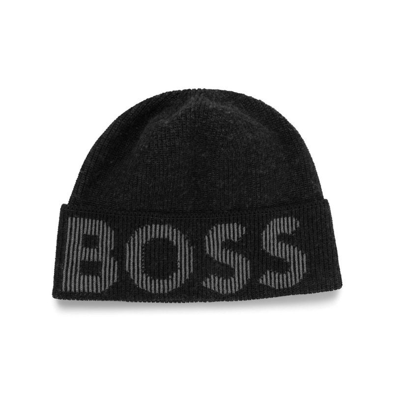 Hugo BOSS Lamico Knitted Beanie Hat 50495296 001 1