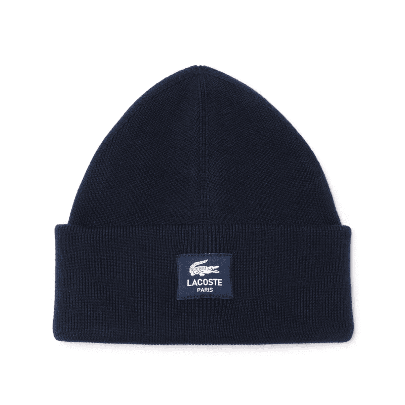 Lacoste Badge Beanie Hat RB3046 Navy 166