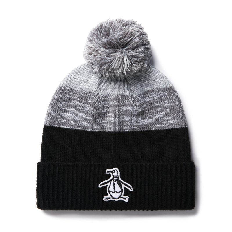 Original Penguin Golf Rib Cuff Pom Beanie OGAFE070 001