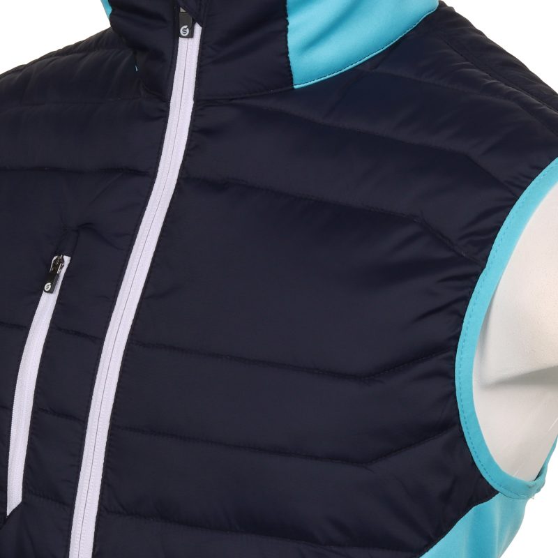 Sunderland Golf Anton Padded Gilet SUNMC82 ANT Navy Aqua White 3