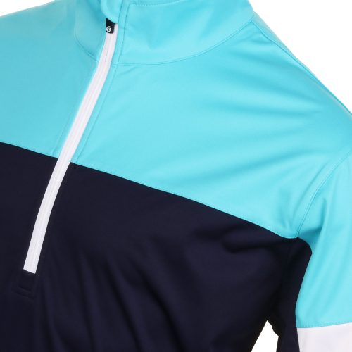 Sunderland Golf Cortina Zip Windshirt Navy Aqua White 3