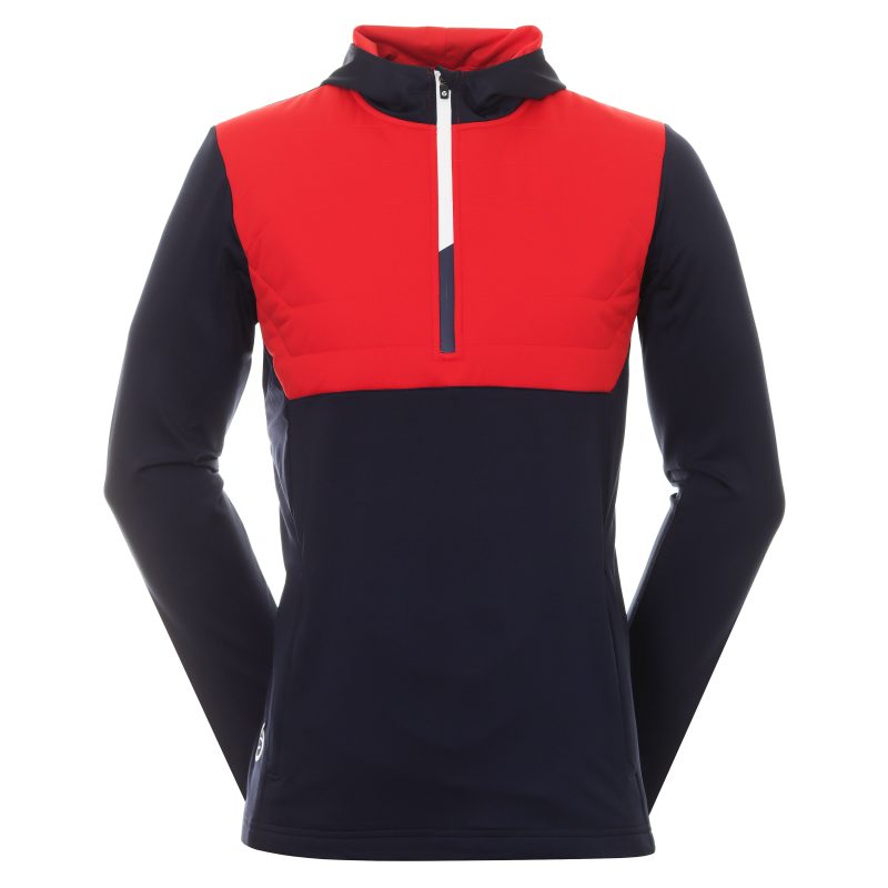 Sunderland Golf Everest Hybrid Hoodie SUNMM90 EVE Navy Red 1