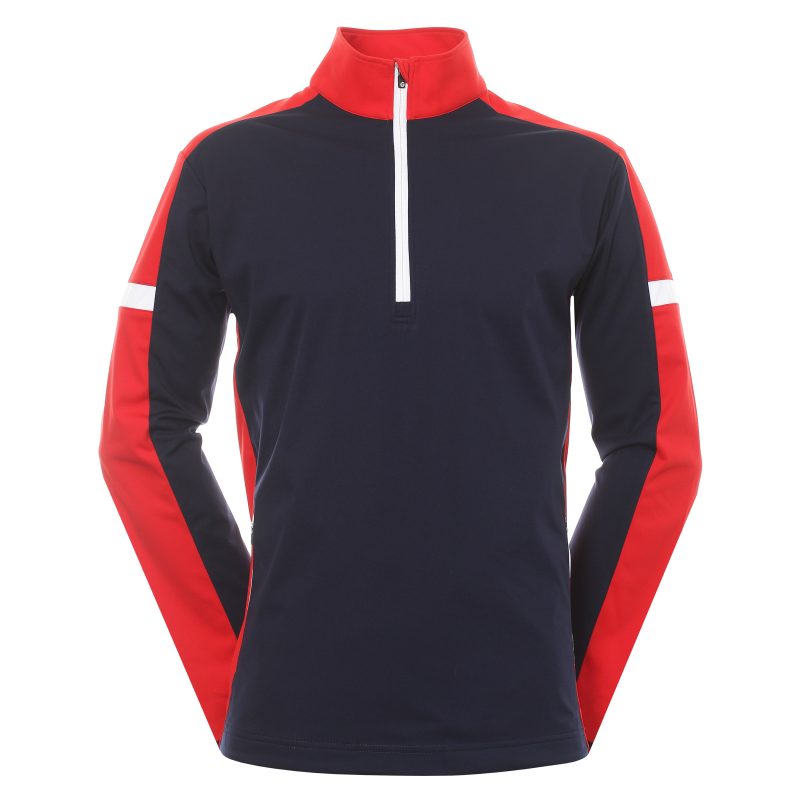 Sunderland Golf Nevada Zip Windshirt Navy Red 1