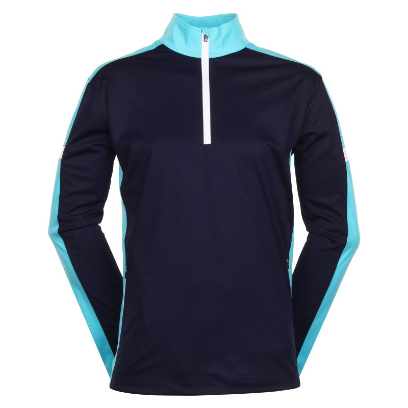 Sunderland Golf Nevada Zip Windshirt SUNMW NEV Navy Aqua White 1