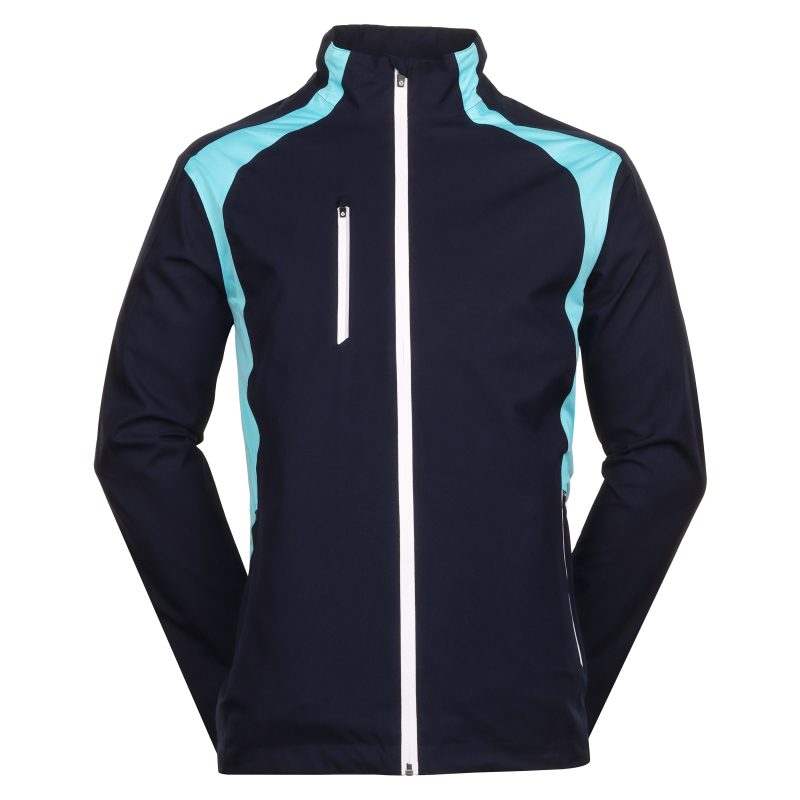 Sunderland Golf Valberg Waterproof Jacket SUNMR84 VAL Navy Aqua White 1