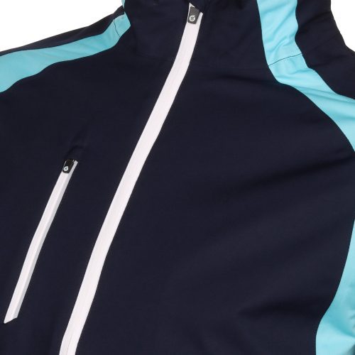 Sunderland Golf Valberg Waterproof Jacket SUNMR84 VAL Navy Aqua White 3