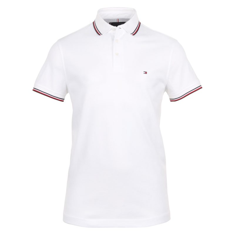 Tommy Hilfiger 1985 RWB Tipped Slim Polo Shirt MW0MW30750 White YBR 1