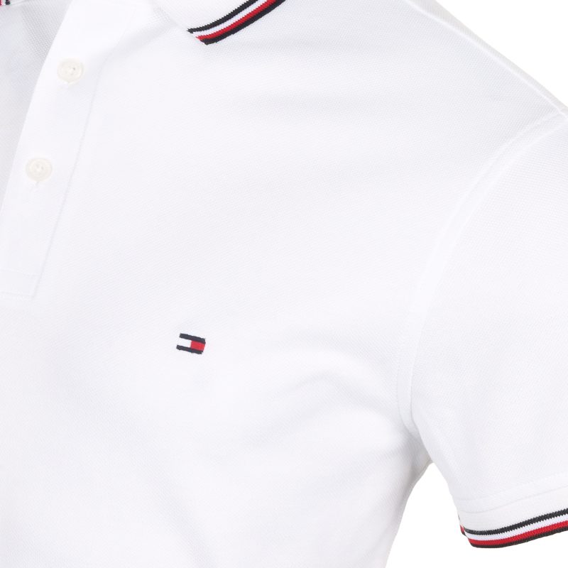 Tommy Hilfiger 1985 RWB Tipped Slim Polo Shirt MW0MW30750 White YBR 3