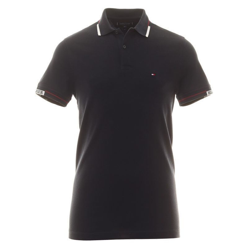 Tommy Hilfiger Logo Cuff Slim Polo Shirt MW0MW33285 DW5 1