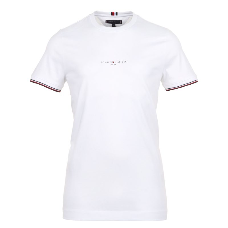 Tommy Hilfiger Logo Tipped Tee MW0MW32584 White YBR 1