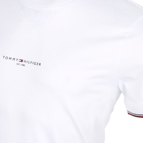 Tommy Hilfiger Logo Tipped Tee MW0MW32584 White YBR 3