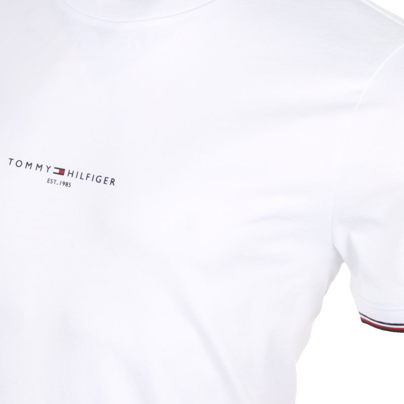 Tommy Hilfiger Logo Tipped Tee MW0MW32584 White YBR 3