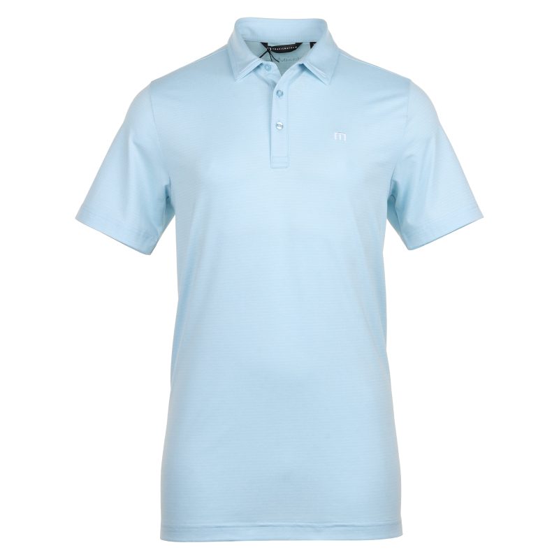 TravisMathew Heater Polo Shirt 1MW395 Heather Dream Blue 1