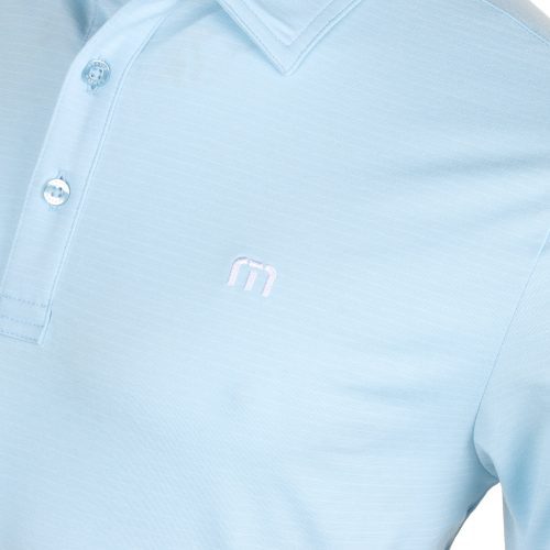 TravisMathew Heater Polo Shirt 1MW395 Heather Dream Blue 3