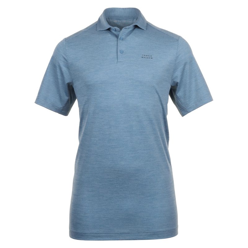 TravisMathew Heater Pro Polo Shirt 1MAA533 Heather Copen Blue 1