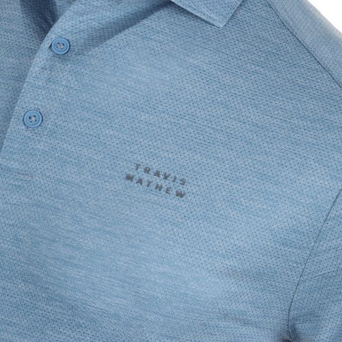 TravisMathew Heater Pro Polo Shirt 1MAA533 Heather Copen Blue 3