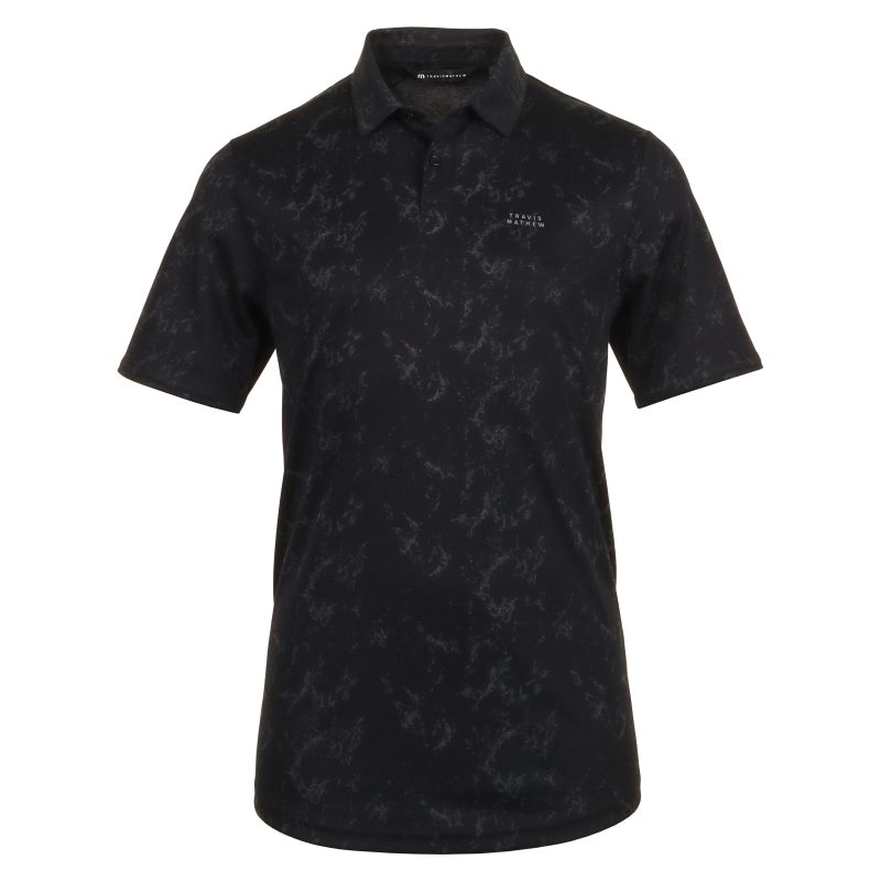 TravisMathew Warmer Tides Scoop Polo Shirt 1MAA266 Black 1